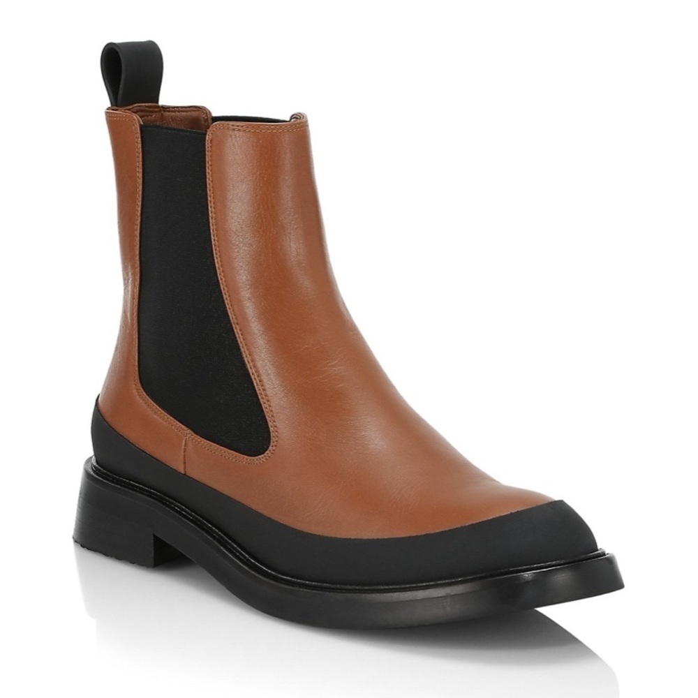 FRAME Le Holland Leather & Rubber Chelsea Leather Boots Booties Fall Winter